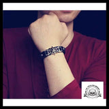 Bracelet Tête de Mort Gothique/punk en Cuir