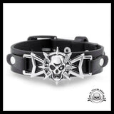 Bracelet Tête de Mort Gothique/punk en Cuir