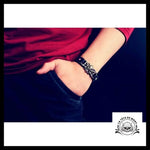 Bracelet Tête de Mort Gothique/punk en Cuir