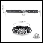 Bracelet Tête de Mort Gothique/punk en Cuir