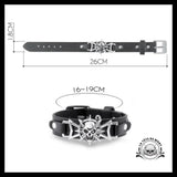 Bracelet Tête de Mort Gothique/punk en Cuir