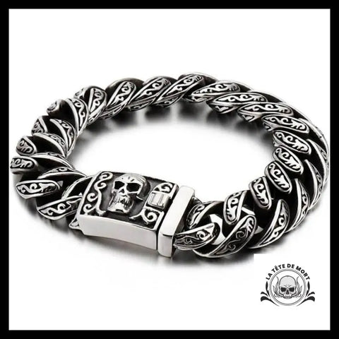 Bracelet Tête de Mort Gourmette Du Mal