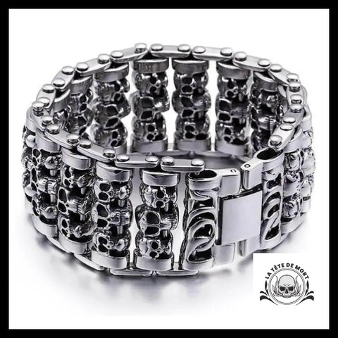 Bracelet Tête de Mort Homme (Acier)