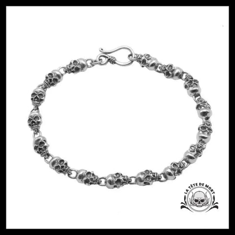 Bracelet Tête de Mort Homme (Argent)