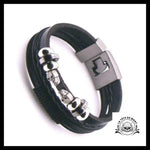 Bracelet Tête de Mort Lanière en Cuir