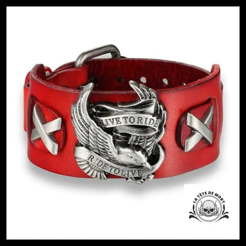 Bracelet Tête de Mort Live To Ride
