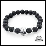 Bracelet Tête de Mort Noir Lugubre
