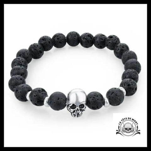 Bracelet Tête de Mort Noir Lugubre