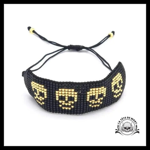 Bracelet Tête de Mort en Perles