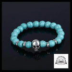 Bracelet Tête de Mort Perles Pierre Naturelle