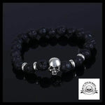 Bracelet Tête de Mort Perles Pierre Naturelle