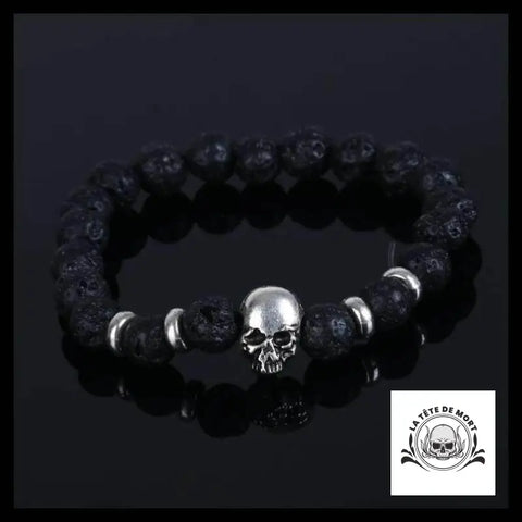 Bracelet Tête de Mort Perles Pierre Naturelle