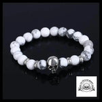 Bracelet Tête de Mort Perles Pierre Naturelle