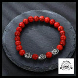 Bracelet Tête de Mort Pierre Volcanique