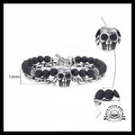 Bracelet Tête de Mort Pierre Volcanique