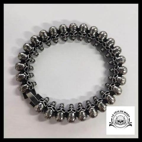 Bracelet Tête de Mort Punk/gothique en Acier Inoxydable
