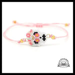 Bracelet Tête de Mort Rose