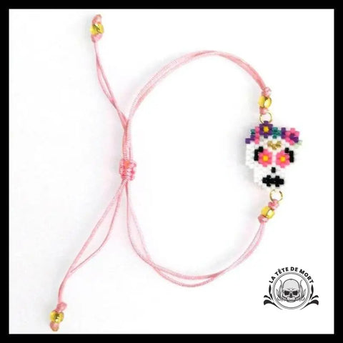 Bracelet Tête de Mort Rose Bonbon