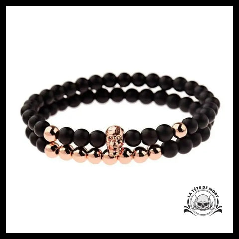 Bracelet Tête de Mort Rose Gold