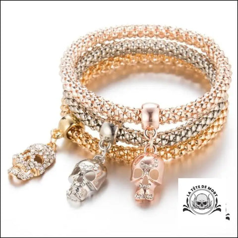 Bracelet Tête de Mort Strass (lots 3 Bracelets)