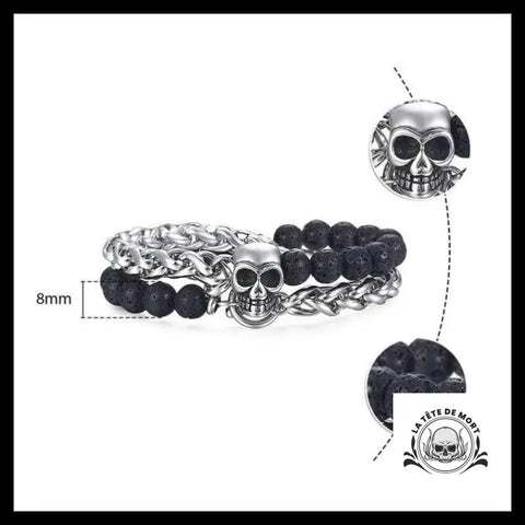 Bracelet Tête de Mort Ténèbres