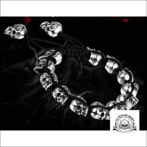 Bracelet Tête de Mort Tissé