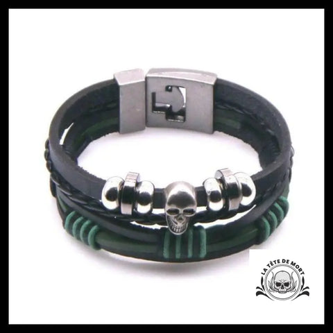 Bracelet Tête de Mort Tresse Funéraire