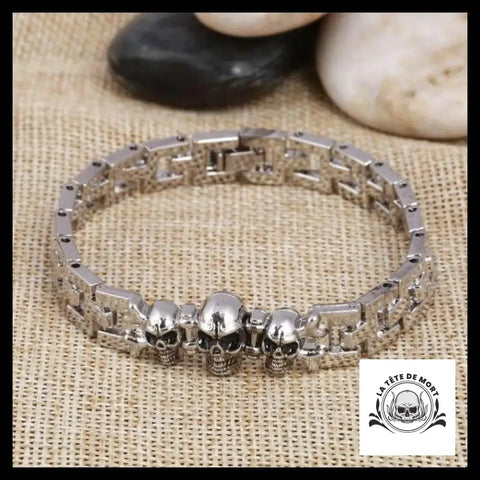 Bracelet Tête de Mort Triple Crâne