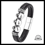 Bracelet Tête de Mort Triple Crâne