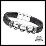Bracelet Tête de Mort Triple Crâne
