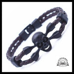 Bracelet Tête de Mort Vintage en Cuir