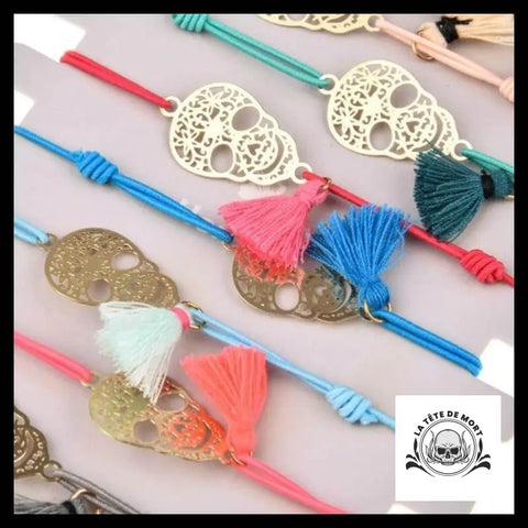Bracelets Tête de Mort Dorée (lot 12 élastiques)