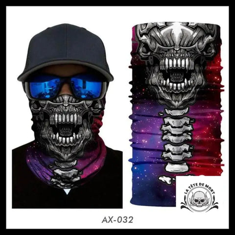 Cache-cou Tête de Mort Cyborg