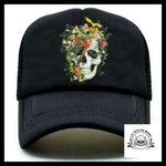 Casquette Crâne Fleuri