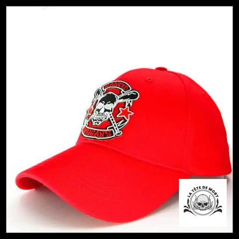 Casquette Tête de Mort Baseball Hooligans Rouge