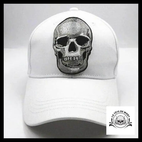 Casquette Tête de Mort Baseball Sourire D’enfer Blanche