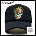 Casquette Tête de Mort Cascade Fleurs