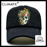 Casquette Tête de Mort Cascade Fleurs
