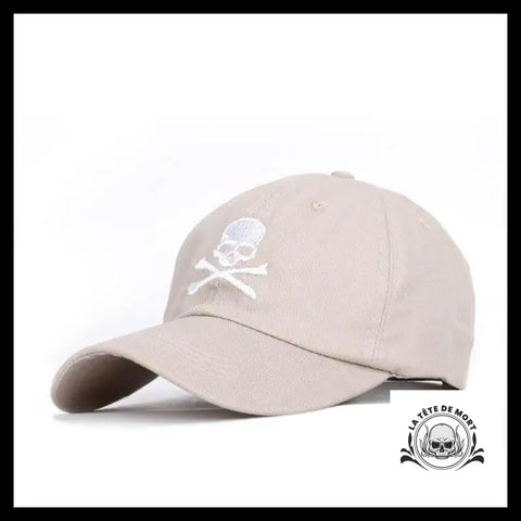 Casquette Tête de Mort Danger Beige