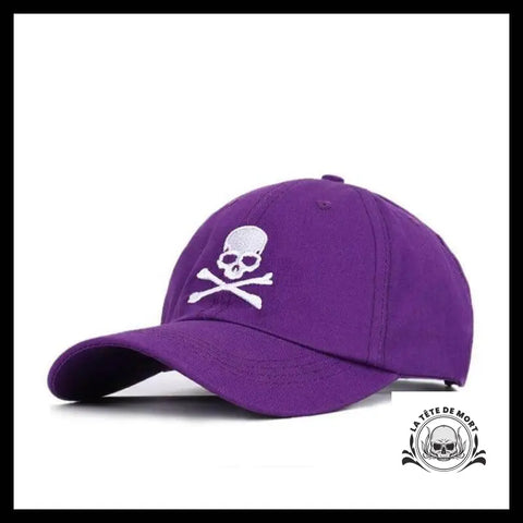 Casquette Tête de Mort Danger Violet