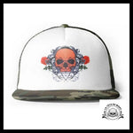 Casquette Tête de Mort Fleurs