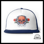 Casquette Tête de Mort Fleurs