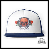 Casquette Tête de Mort Fleurs