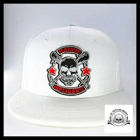 Casquette Tête de Mort Hooligans Blanche