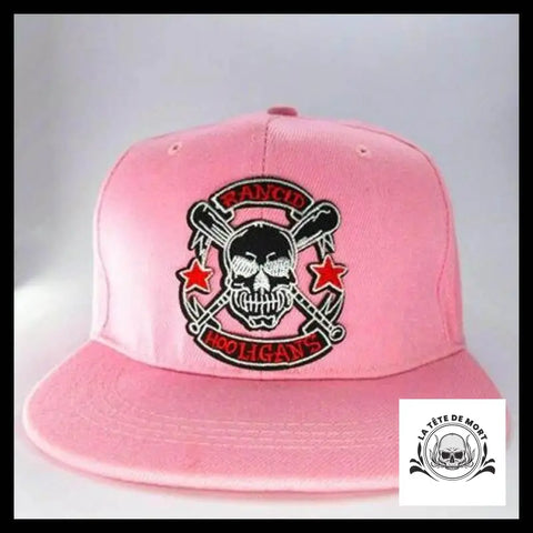 Casquette Tête de Mort Hooligans Rose