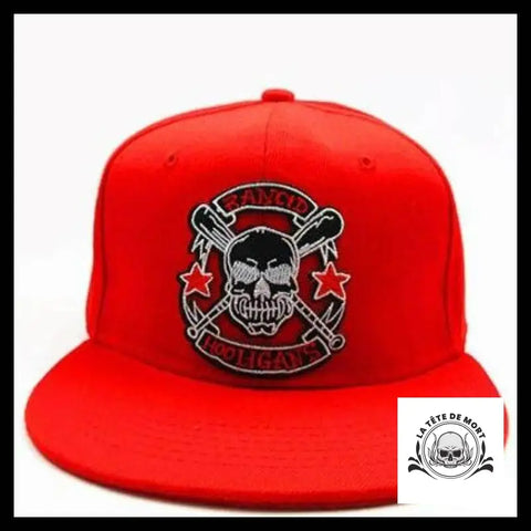 Casquette Tête de Mort Hooligans Rouge