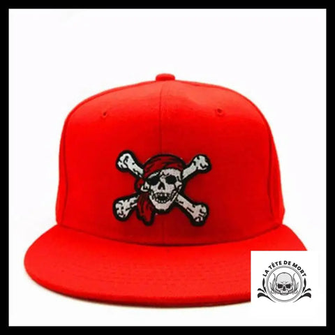 Casquette Tête de Mort Pirate Jack Rouge