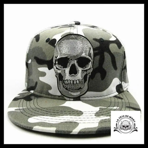 Casquette Tête de Mort Sourire D’enfer Grise