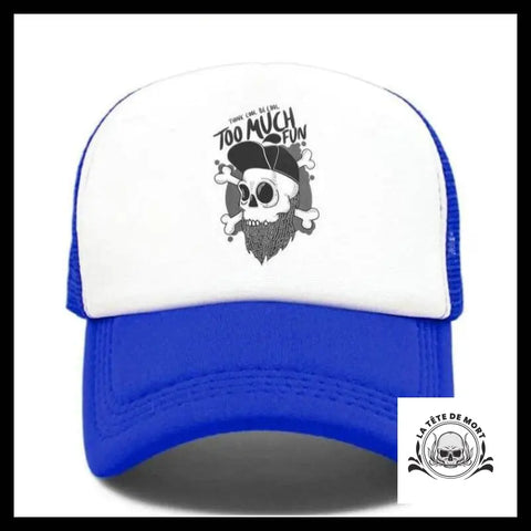 Casquette Tête de Mort Too Much Bleu Roi
