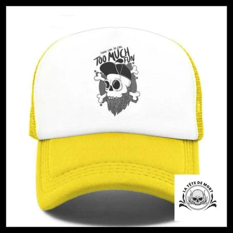Casquette Tête de Mort Too Much Jaune